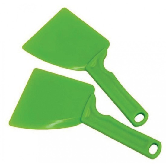Spatula for taking honey out. Made of plastic.