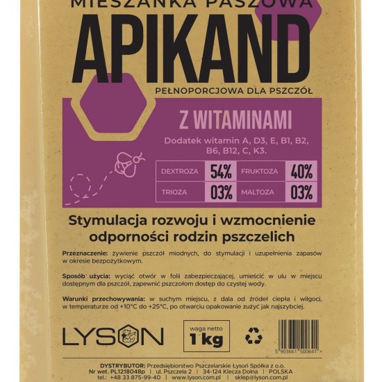 Kandijs Apikand BF ar vitamīniem -Ciasto 1 kg