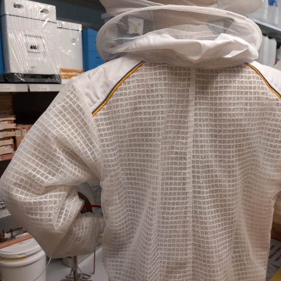 Beekeeping suit made of open-weave fabric with hat