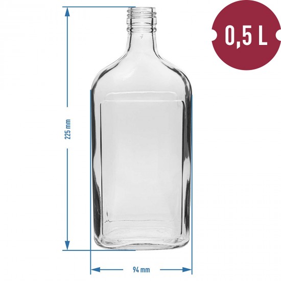 Бутылка-фляга 500 мл с закручивающейся крышкой, 6 шт.