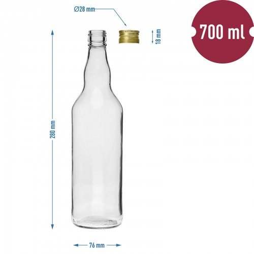 Pudele "Veikala" 700ml , 4 gb
