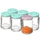 156 ml twist off glass jar with a coloured lid fi 53 - 6pcs