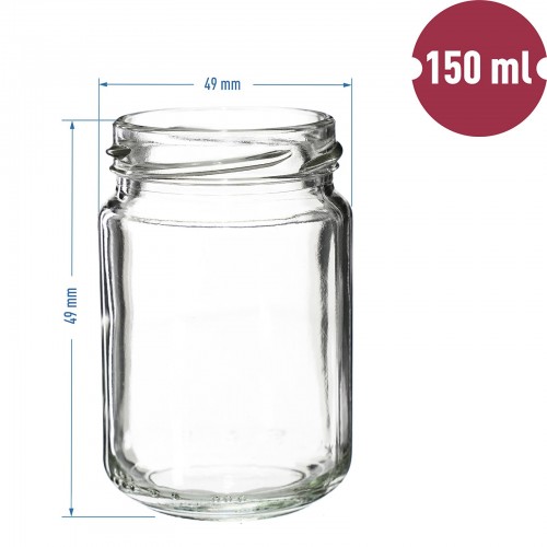 156 ml twist off glass jar with a coloured lid fi 53 - 6pcs