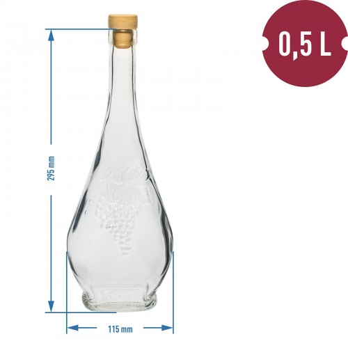 0,5 L glass bottle Luigi with T-cork DESCRIPTION