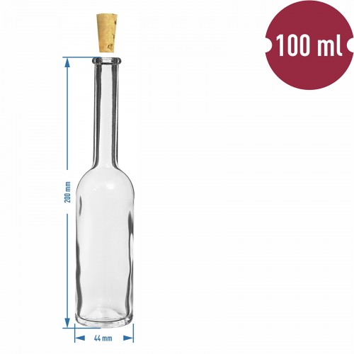100 ml glass bottle with cork top KK14/10 , 6pcs