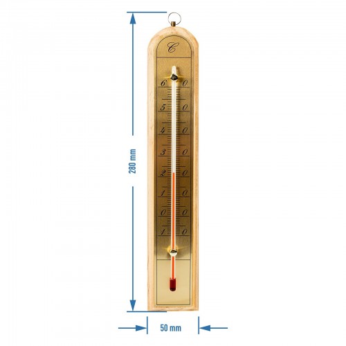 Iekštelpu termometrs ar zeltītu skalu, -10 līdz 60°C