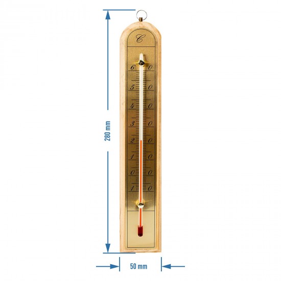 Iekštelpu termometrs ar zeltītu skalu, -10 līdz 60°C