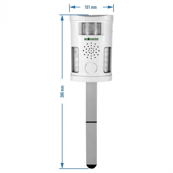 Multifunctional animal repeller (repels birds, foxes, cats and rodents)