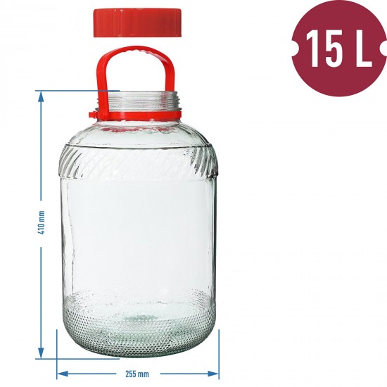 15l glass jar with plastic cap