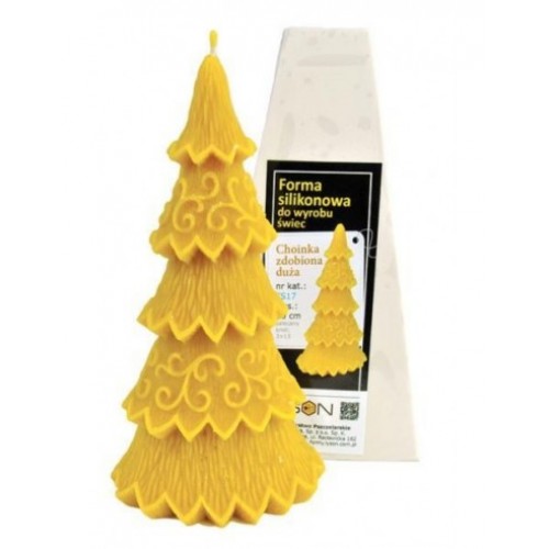 Silicone mold - Christmas tree decorated, large 20 cm