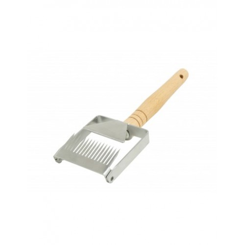 Peeling fork cellular, stainless steel with spacer, wooden handle