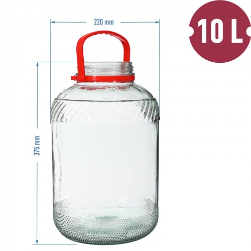 10l glass jar with plastic cap