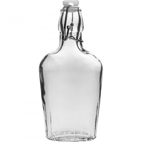  250ml Hip flask glass bottle with swing top closure