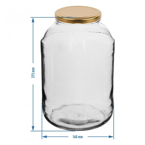 4 L twist off glass jar with golden lid Ø100
