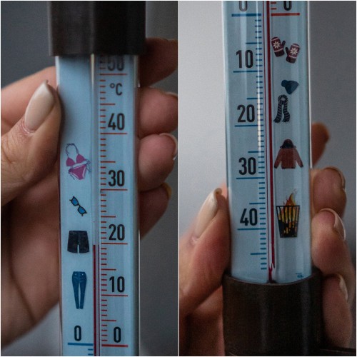 Termometrs "Apģērbs", pielīmējamais, ārpustelpu, 26/230 mm