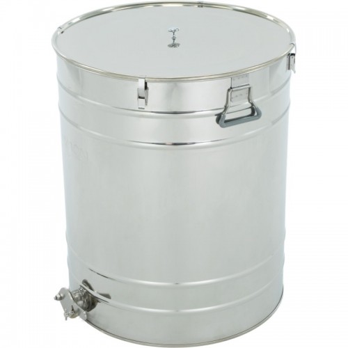 IZGATAVO PĒC PASŪTĪJUMA: Nerūsējošais tērauda nosēdtrauks 200 l / ~280 kg, ar 6/4” nerūsējošā tērauda vārstu, rokturiem, skavām, blīvi - CLASSIC