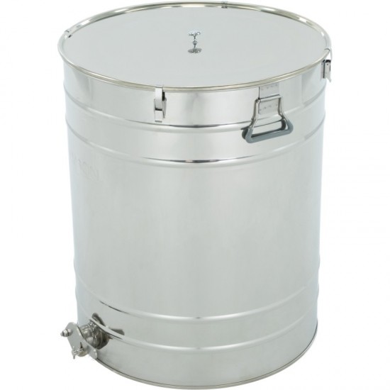 IZGATAVO PĒC PASŪTĪJUMA: Nerūsējošais tērauda nosēdtrauks 200 l / ~280 kg, ar 6/4” nerūsējošā tērauda vārstu, rokturiem, skavām, blīvi - CLASSIC