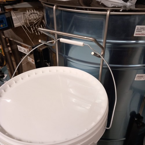 Bucket holder for draining honey, stainless steel