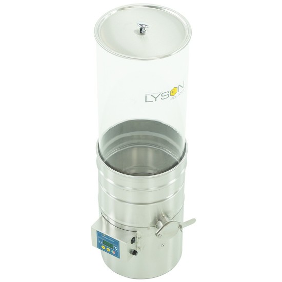 Stainless honey detector with transparent walls for heating honey