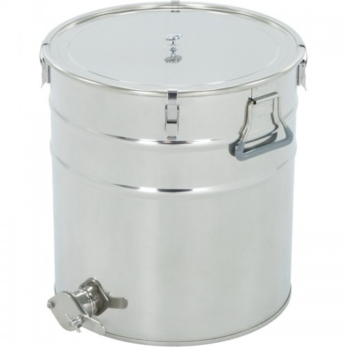 IZGATAVO PĒC PASŪTĪJUMA: Nerūsējošais tērauda nosēdtrauks 100 l / ~140 kg, ar 6/4” nerūsējošā tērauda vārstu, rokturiem, skavām, blīvi - CLASSIC