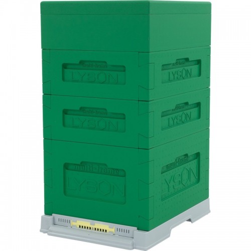 Multi-frame 10-frames Dadant beehive, , low roof, green