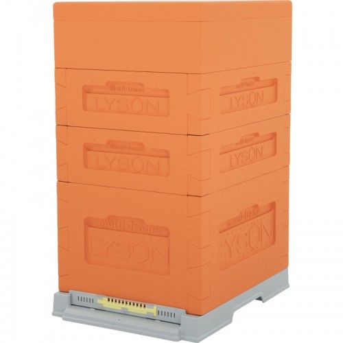 Multi-frame 10-frames Dadant beehive,  low roof, orange