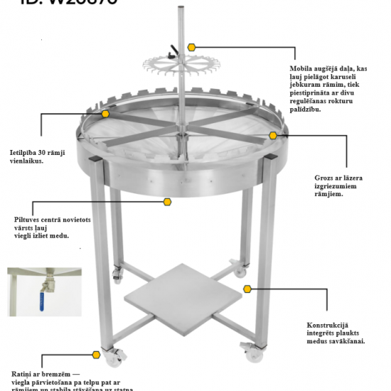 Rotary stand for bee frames,  universal, Ø900 mm